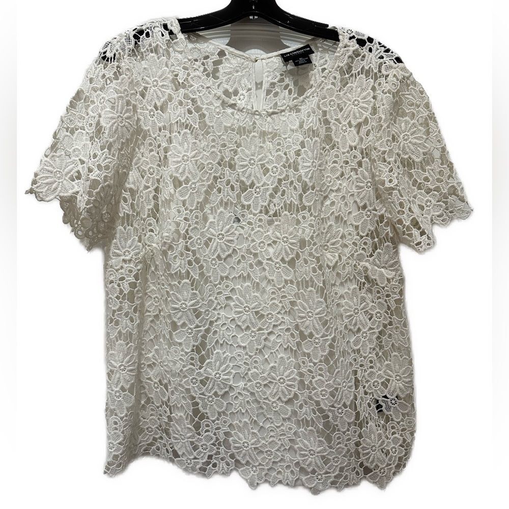 Liz Claiborne 2 Piece White Lace Top Size XL